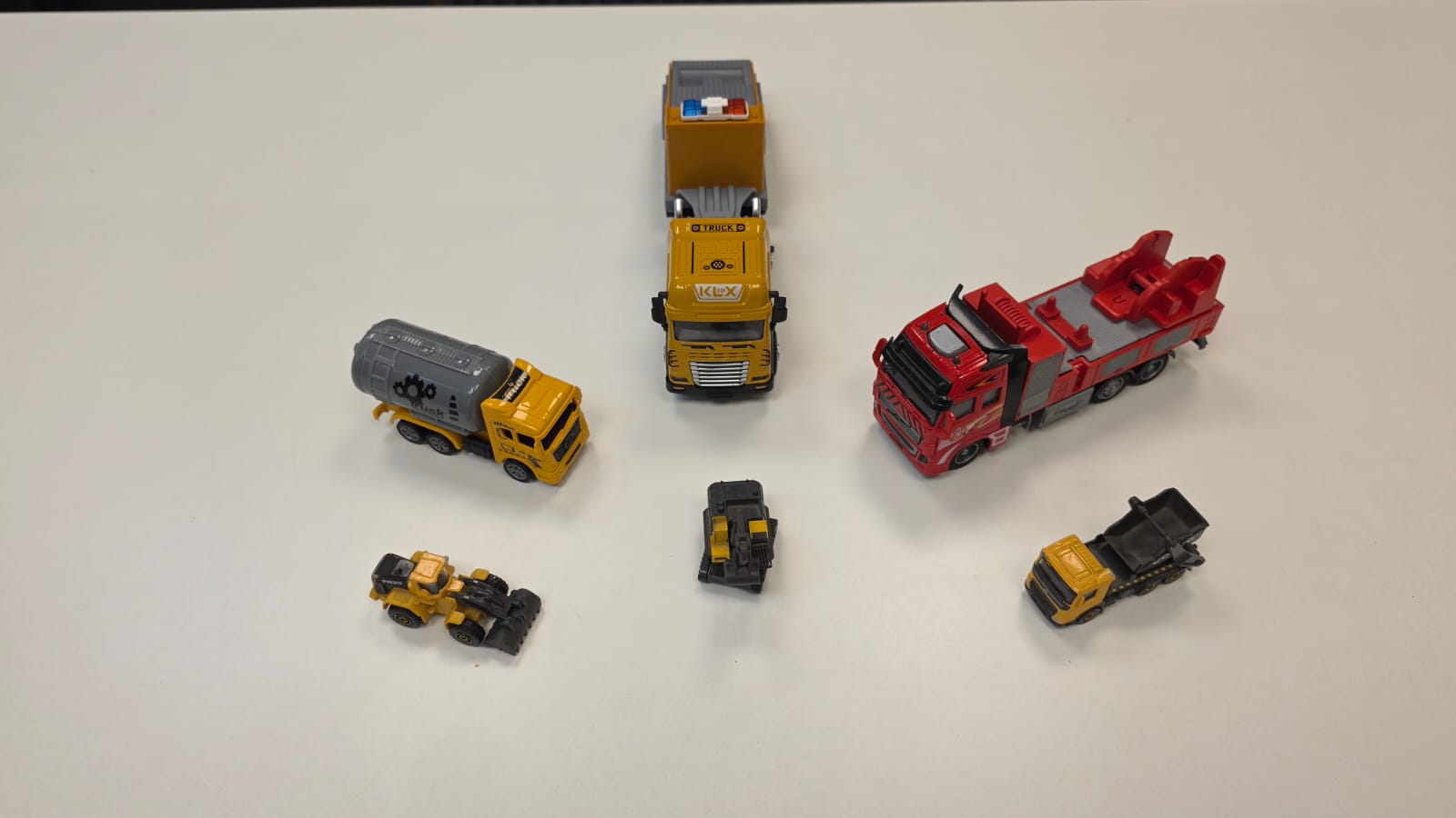 Miniature Construction Fleet — Top View